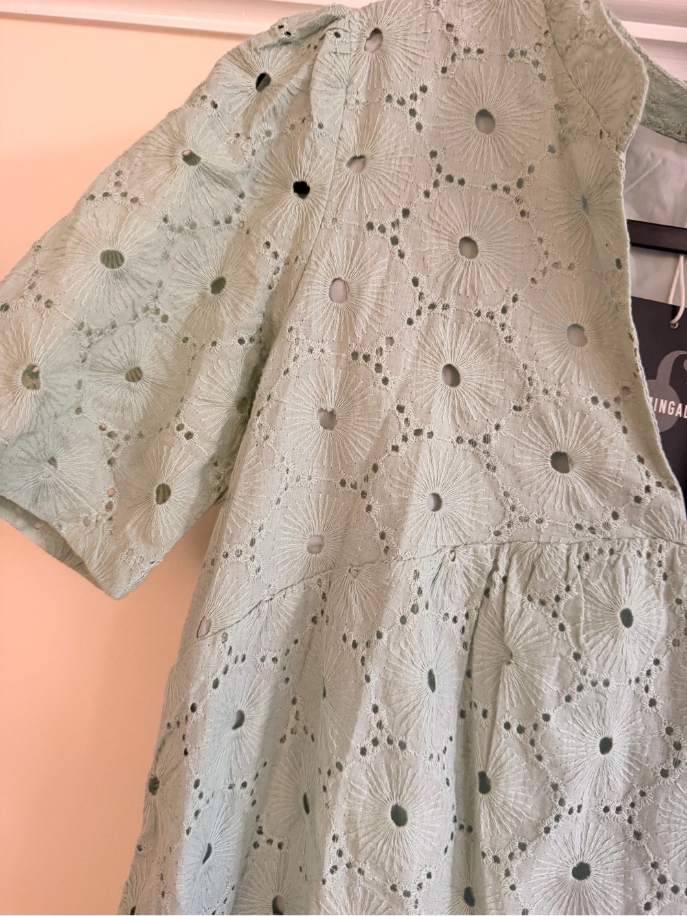 Mint Eyelet Tiered Dress NWT small - Picture 2 of 4